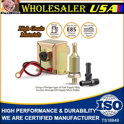 Universal Square Inline Electric Fuel Pump DC 12V Low Pressure 2.5-4 Psi CTP0003 • $17.95