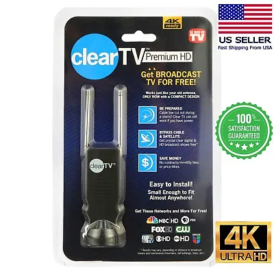 Clear TV Premium HDTV Antenna Digital Indoor Antenna Free HD TV Channels NEW • $9.75