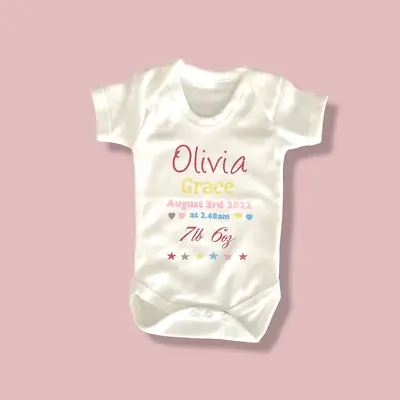 £6.50 • Buy Baby PERSONALISED Boy/girl Babygrow Vest Clothing Newborn Gift Keepsake ANY NAME