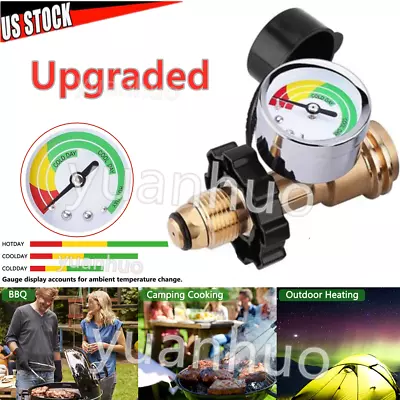 Propane Tank Gauge Adapter RV Pressure Brass Gas Level Meter Grill BBQ Indicator • $11.39