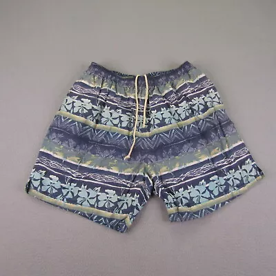 Vintage Burma Bibas Swim Trunks Mens Medium Blue Board Shorts Bathing Suit Aloha • $3.99