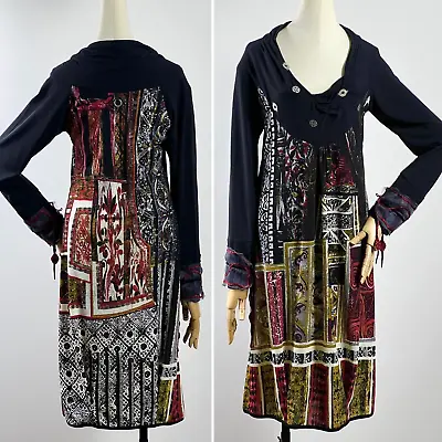 SAVE THE QUEEN Knee Dress Size XL Womens Multicolor Avant Garde Abstract Print • £39.81