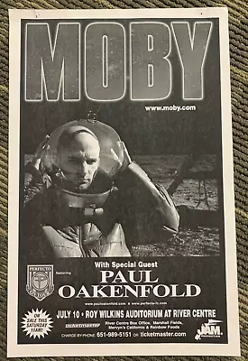 2000 Vintage Poster  Moby  W/ Paul Oakenfold @ Roy Wilkins Auditorium St. Paul • $20