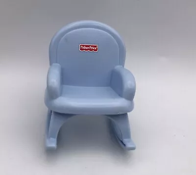 Fisher Price My First Dollhouse Dollhouse BLUE ROCKING CHAIR Nursery Living Room • $6.99