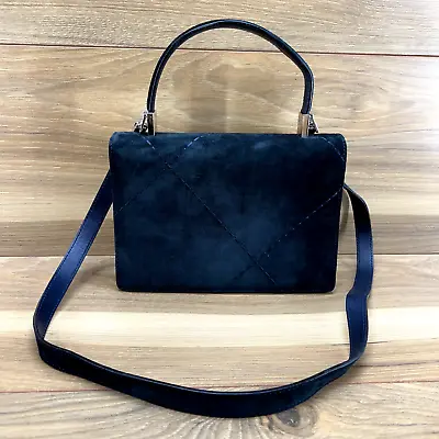 Salvatore Ferragamo Vintage Handbag Quilted Suede Top Handle Small Flap Bag • $99.88