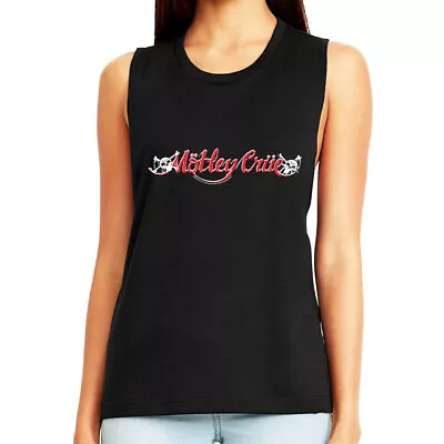 Motley Crue Rock Band Logo Womens Tank Top Muscle Heavy Metal Concert Tour Merch • $27.50