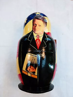 RUSSIAN Matryoshka NESTING Dolls Bill Clinton MONICA Lewinsky HILLARY Kathleen • $75