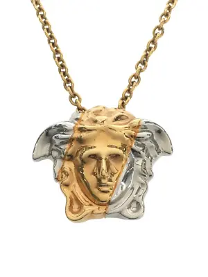 VERSACE GIANNI VERSACE Necklace Pendant Rare AUTH MEDUSA Vintage Gold Silver GP • $364.99