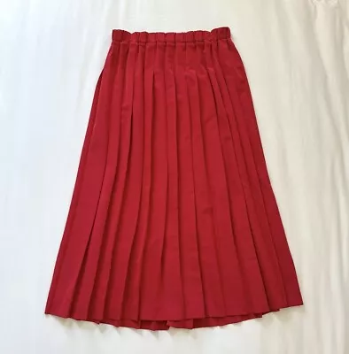 Vintage Pleated Red Susan Bristol Maxi Skirt Size Small • $14.99