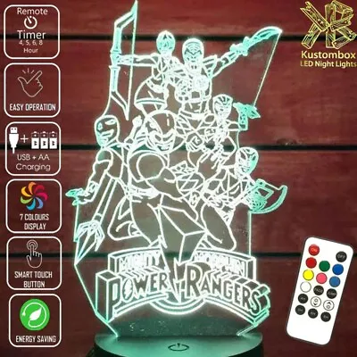 Power Rangers Mighty Morphin - 3d Led Battery Usb Night Light 7 Colour  Remote • $22.83