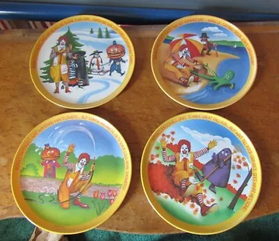 4 Vintage 1977 McDonald's Four Seasons Collector Plates Lexington Melamine 10  • $22.25