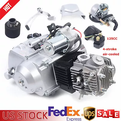 125cc 4 Stroke ATV Engine Motor W/ Reverse Electric Start Semi Auto Go Kart Quad • $312.55