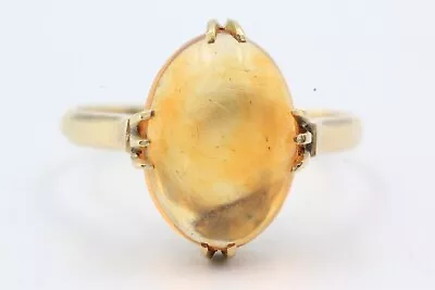 Antique Art Deco 18K Gold 3 CTW Mexican Fire Opal Ring Sz 5 • $359