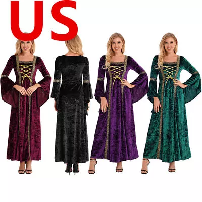 US Women's Medieval Dress Cosplay Costumes Carnival Middle Ages Party Ball Gown • $17.56