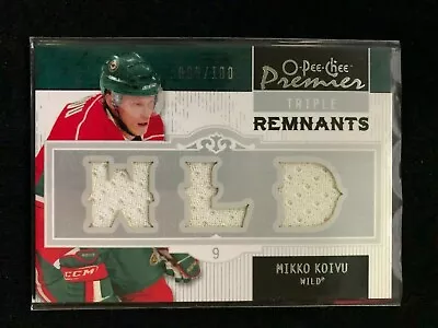 2008-09 O-PEE-CHEE Premier Triple Remnants Jersey - Mikko Koivu - #066 / 100 • $3.24