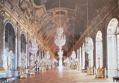 Chateau De Versailles Gilded Hallway Chandeliers France 1991 Vintage Postcard • $8.49