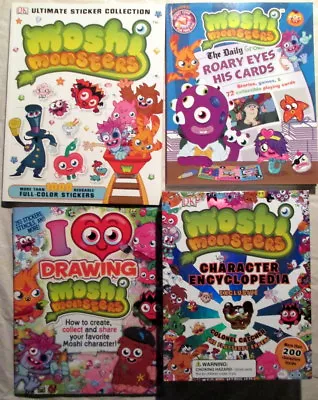 New Moshi Monsters Encyclopedia Sticker Drawing Roary Cards Lot 4 • $30