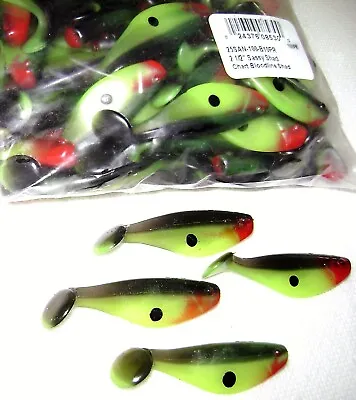 Mister Twister 100 Pack Nature Series Sassy Shad Lures Chartreuse Bloodline Shad • $14.99