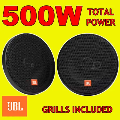 JBL 500W 6.5 INCH 16.5cm CAR/VAN 3-WAY DOOR/SHELF COAXIAL SPEAKERS GRILLS NEW • £67.99