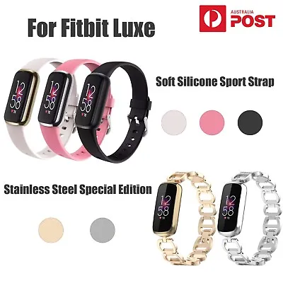 For Fitbit Luxe Silicone Stainless Steel Replacement Band Watch Strap Bracelet • $14.90