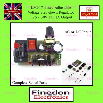 LM317 Step Down Kit AC/DC Regulated Power Supply Module PCB 1.25 - 30V DC 1A • £5.76
