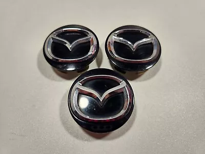 Mazda Alloy Wheel Centre Caps Genuine 2009-12 50mm Black Hub Caps Badge Emblem • $29