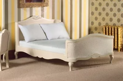 Dollhouse Miniature French-Style Cream Double Bed • $35