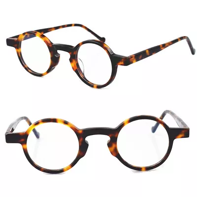 Retro Round Acetate Tortoise Eyeglasses Frames Vintage Glasses 40mm Full Rim • $24.69