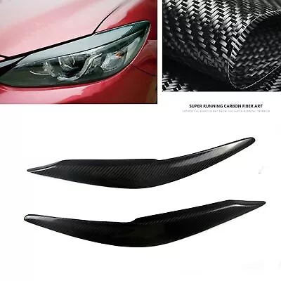 Car Headlight Eyelid Eyebrow Trim Fit For Mazda 6 Atenza 2017-2018 Carbon Fiber • $30.56