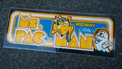 MS. PAC MAN-Midway ORIGINAL TOP HEADER/MARQUEE-WALL ART-L@@K! • $64