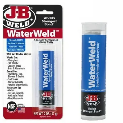 £6.98 • Buy JB Water Weld Putty Quickly Sets Under Water Fuel & Oil Resistant [JB8277] NEW