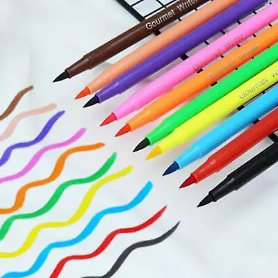 Cake Decorating Food Writing Crayons Edible Marker Pen Brushes • £5.62