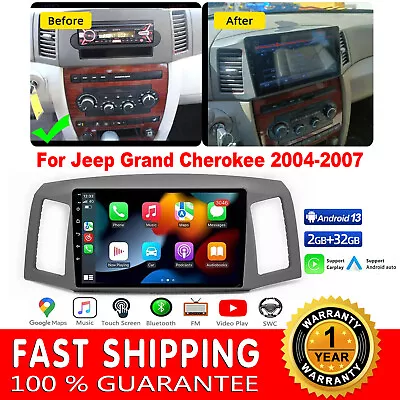 For 2004-2007 Jeep Grand Cherokee Android 13 10.1'' Car Radio Stereo Navi Player • $155