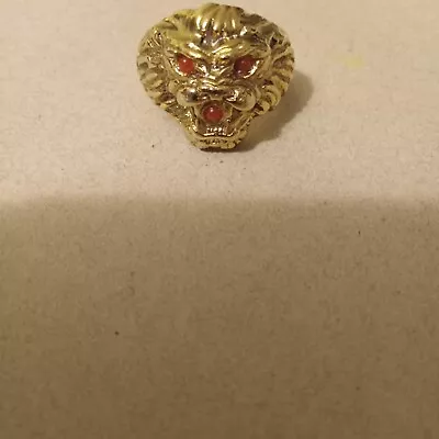 Vintage Monster Lion Foo Dragon Werewolf Ring Red Eyes And Mouth • $14.99