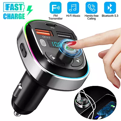 Car Bluetooth FM Transmitter Radio MP3 Wireless Adapter Hands-Free 3Port Charger • $15.98