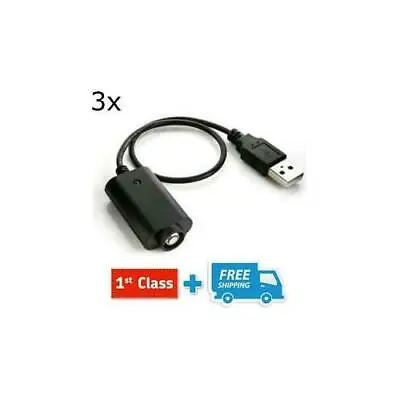 3 X Usb E Cig Chargers 510 Ego-t Ce4 Shisha Pen E-shisha Electronic Cigarette • £5.49