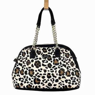 Betsey Johnson Leopard Chain Handle Dome Purse Bag! • $24