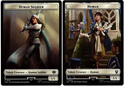 1x - Human Soldier (1) \ Human (4) Token - Lord Of The Rings TLTC - NM MTG • $1.25