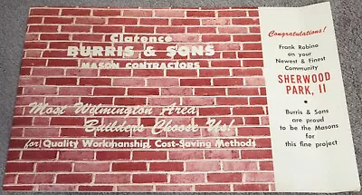 Vtg. CLARENCE BURRIS & SONS Mason Contractors Souvenir Pamphlet Wilmington DEL. • $24.99