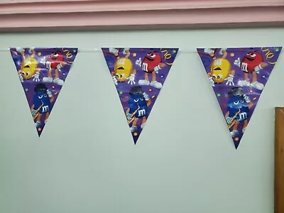 M&M's Pennant Banner 12ft ~ Birthday Party Supplies Favors New In The Package  • $10