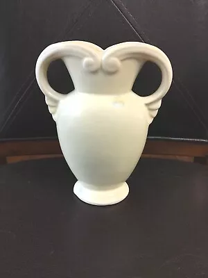 Vintage White Matte Glaze Pottery Vase Marked USA • $20