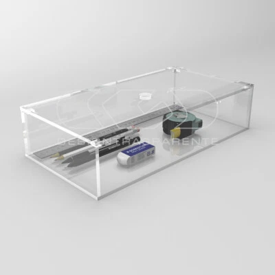 Scatola PLEXIGLASS quadrata per confetti con coperchio e divisori Pz.6 - mm.100X100X50