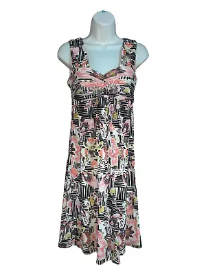 Women's PT SM  Sangria Neutral Tropical Hawaiian Floral Empire A-Line Dress • $17