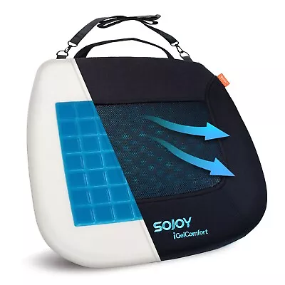 Sojoy Breathable Gel Seat Pad Memory Foam Seat Cushion For Long Sitting Black • $27.99