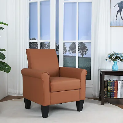 Modern PU Leather Arm Chair Accent Single Sofa Upholstered Living Room Furniture • $128.99