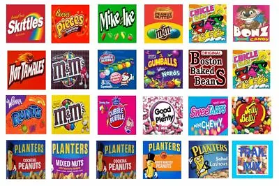 12 Vinyl Peel And Stick 2.5 X 2.5 Bulk Vending Candy Machine Labels • $8.99