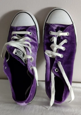 £18 • Buy Ladies Converse All Star Size 5 (Read Below) Purple Velour Hardly Worn