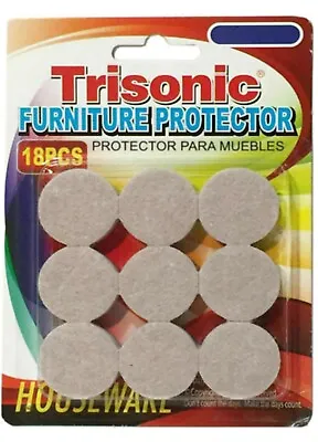 Floor Protectors Round TriSonic 18 Self Adhesive Felt Beige Pads Furniture Chair • $7.49