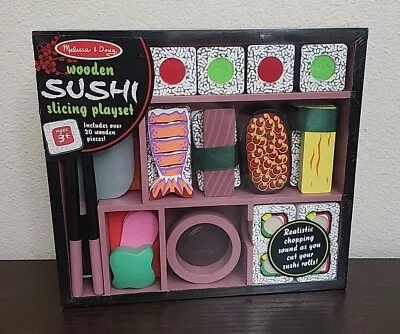 New + Sealed: Melissa & Doug Sushi Slicing Wooden Play Food Set • $12