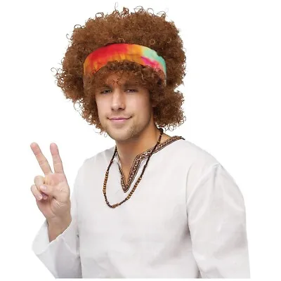 Hippie Wig Adult Mens Or Womens 60s 70s Costume Fancy Dress • $11.44